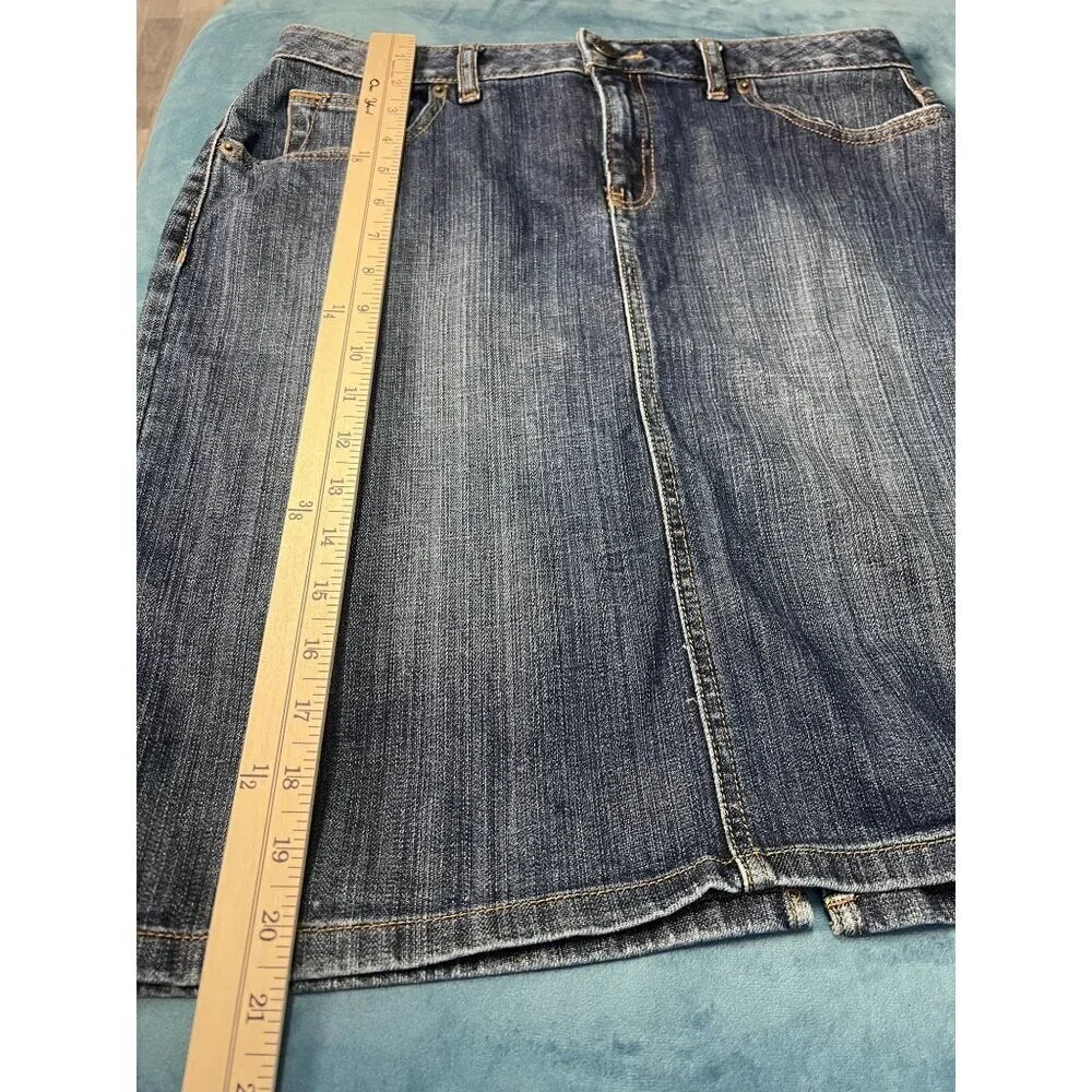 Lands End Denim A-Line Skirt Womens Medium Fit 3 6P Casual Wear 90s festival